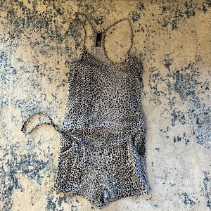 Bobi Los Angeles leopard print romper